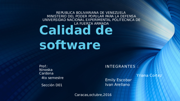 (PPT) Presentacion Calidad de software