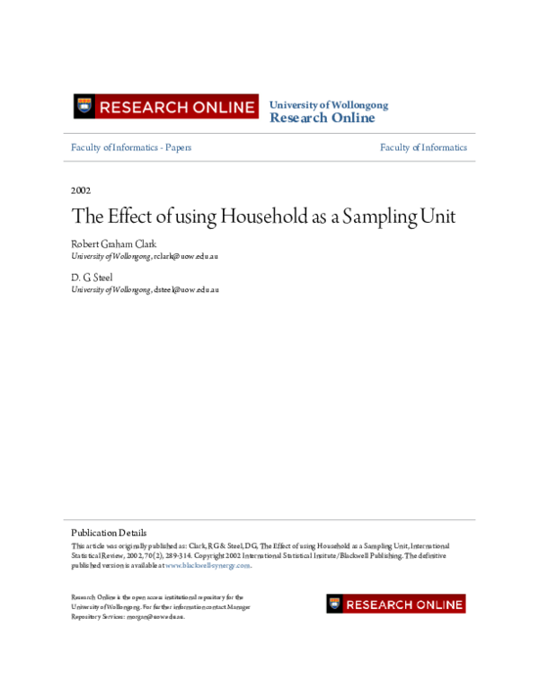 (PDF) The effect of using household as a sampling unit