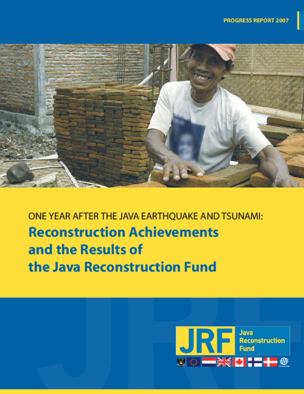 (PDF) JRF: PROGRESS REPORT 2007 Reconstruction Achievements and the ...