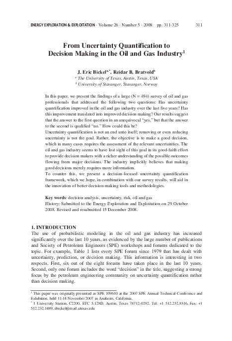 (PDF) Decision-Making in the Oil and Gas Industry--From Blissful ...