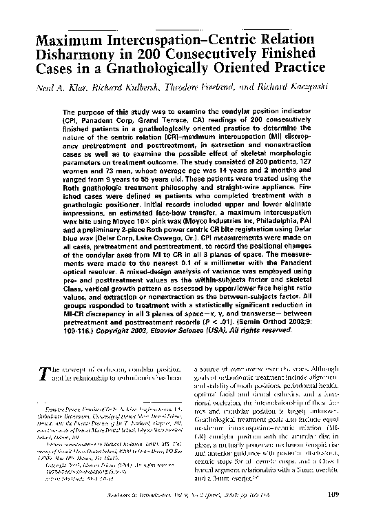 (PDF) Maximum intercuspation-centric relationdisharmony in 200 ...