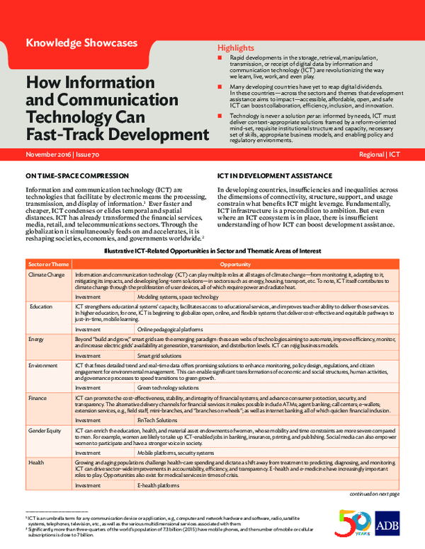 (PDF) How Information and Communication Technology Can Fast-Track ...