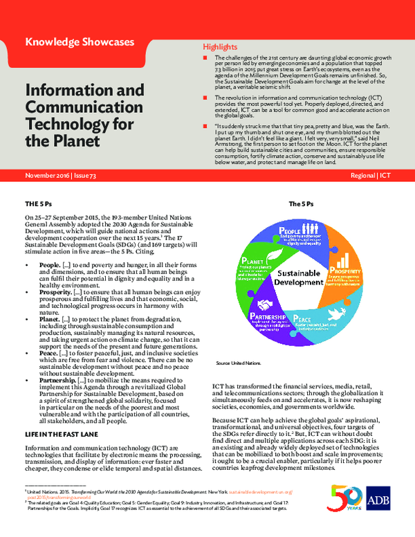 (PDF) Information and Communication Technology for the Planet