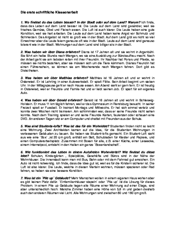 Essay klassenarbeit 05 picture