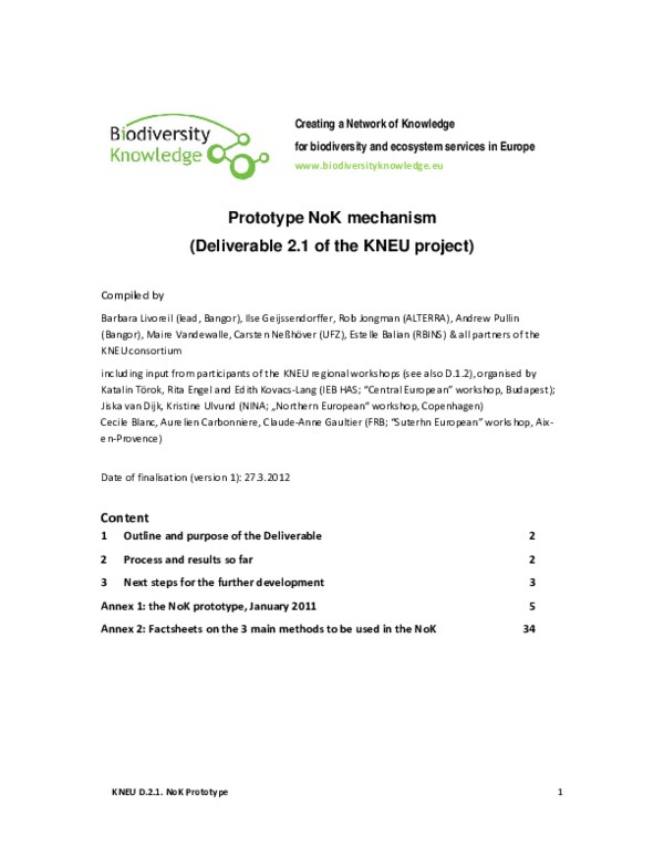 (PDF) Prototype NoK mechanism