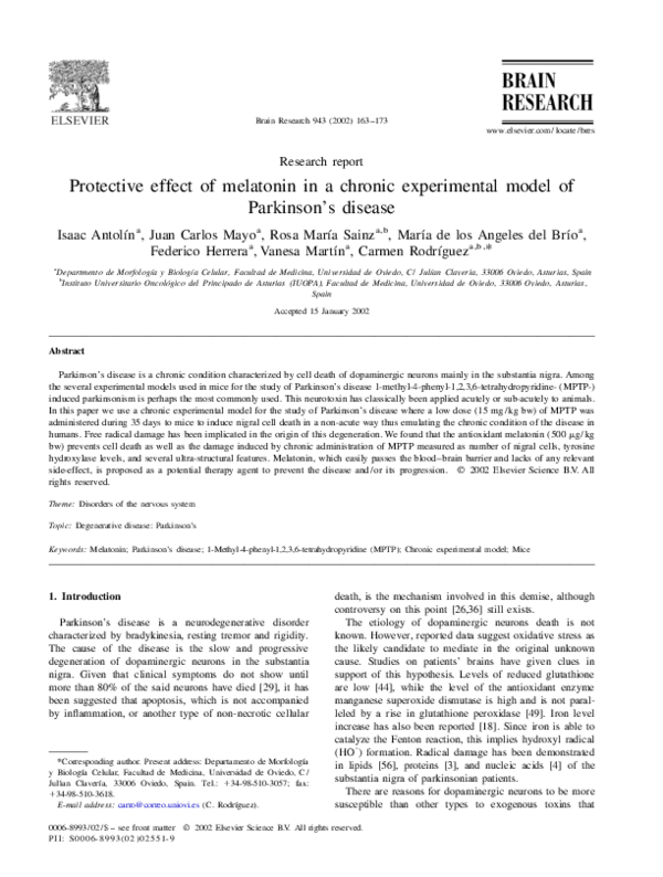 (PDF) Protective effect of melatonin in a chronic experimental model of ...