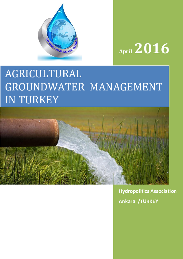 (PDF) AGRICULTURAL GROUNDWATER MANAGEMENT IN TURKEY(APRIL 2016) mehmet samil GUNES, Doğan