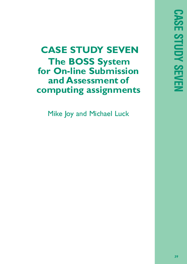 (PDF) The boss system for online submission and assessment Michael Luck Academia.edu