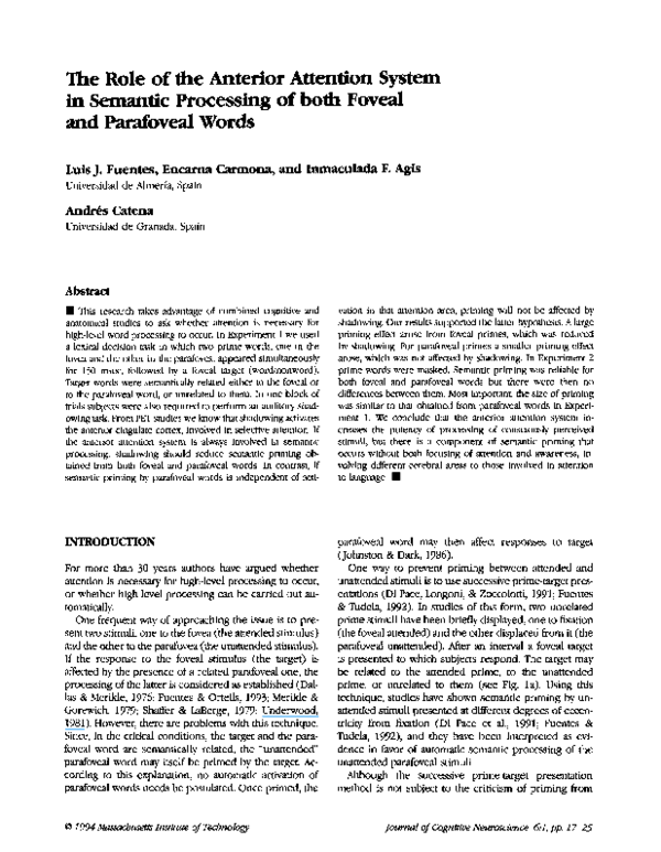 (PDF) The role of the anterior attention system in semantic processing ...