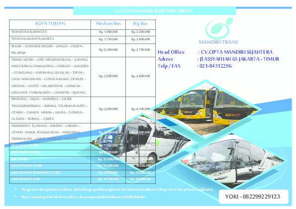 Jelajah Nusantara: Panduan Lengkap Membuat Brosur Bus Pariwisata yang Menarik