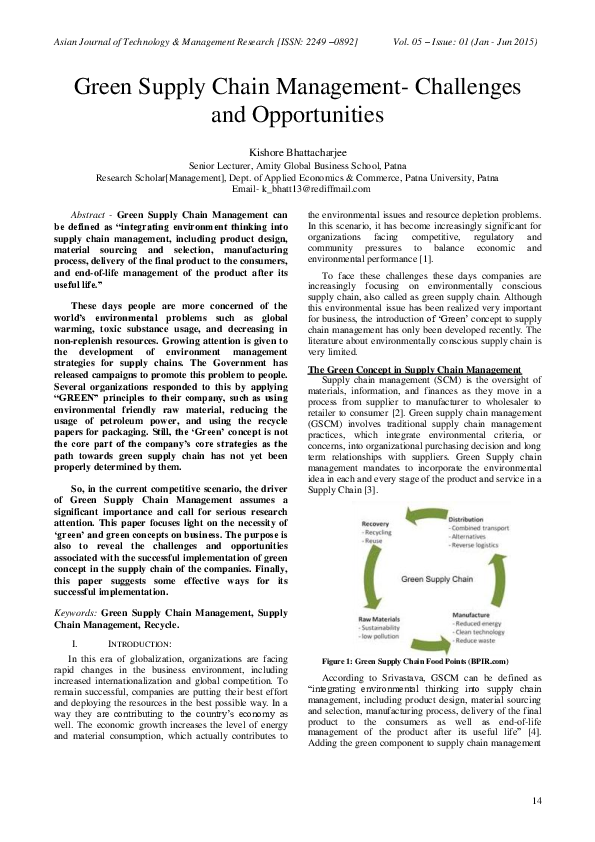 (PDF) Green Supply Chain ManagementChallenges and Opportunities AJ