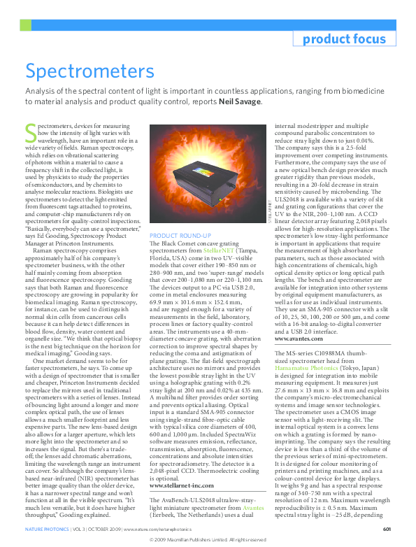 (PDF) Spectrometers Neil Savage Academia.edu
