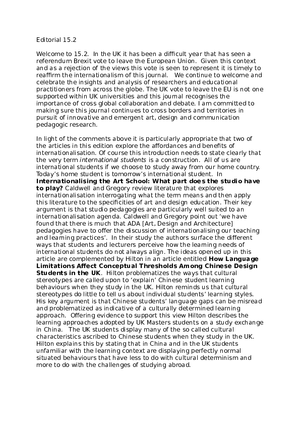 (DOC) Editorial Art, Design and Communication in Higher Education (15