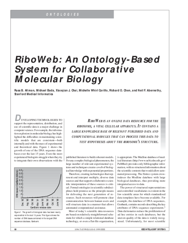 (PDF) RiboWeb: An ontology-based system for collaborative molecular biology