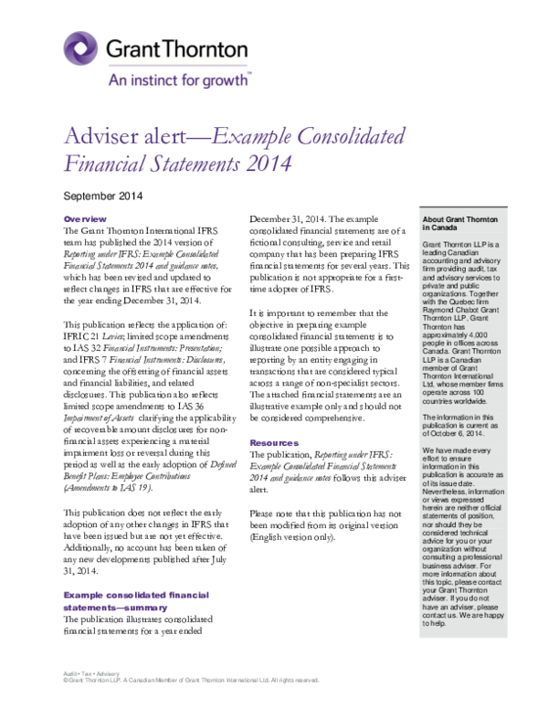 (PDF) Audit @BULLET Tax @BULLET Advisory Adviser alert—Example ...