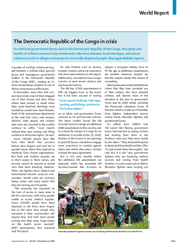 (PDF) The Democratic Republic of the Congo in crisis