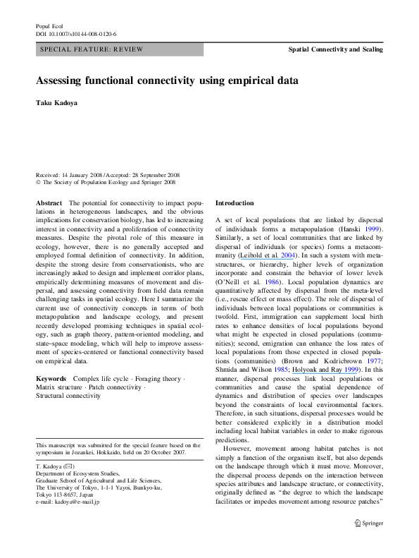 (PDF) Assessing functional connectivity using empirical data