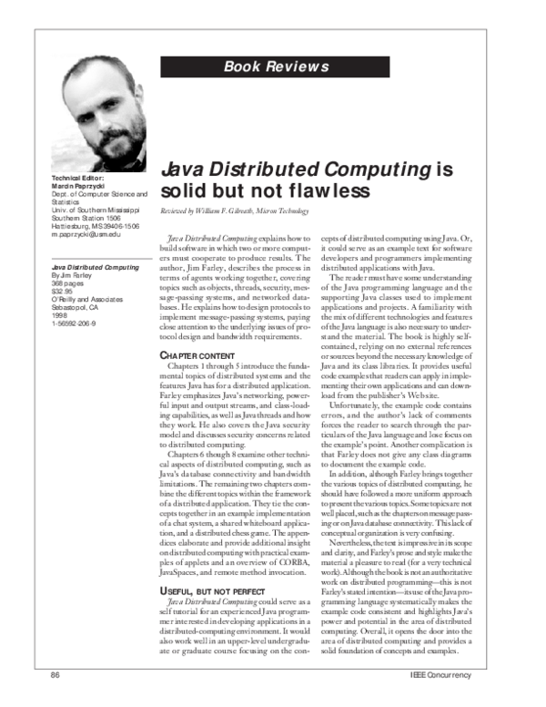 (PDF) Java distributed computing is solid but not flawless [Book Review]