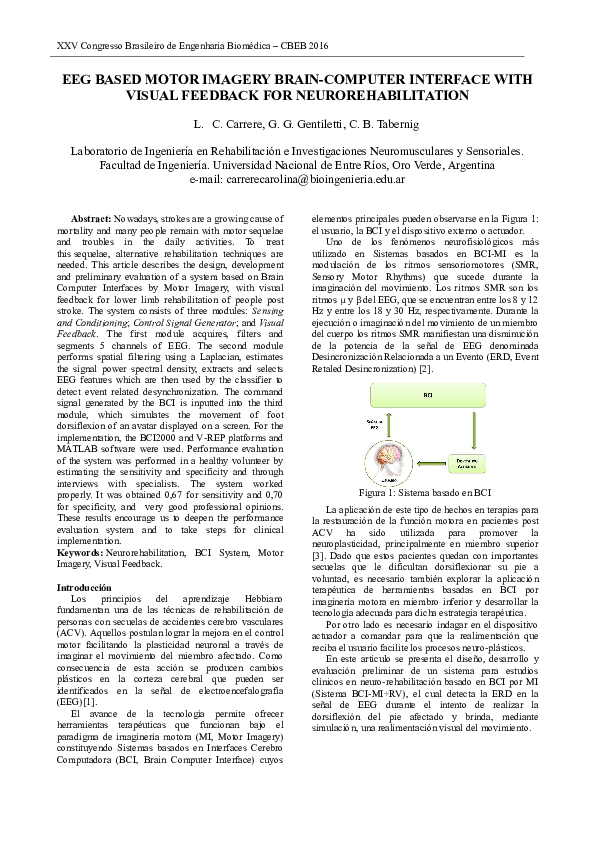 (PDF) EEG BASED MOTOR IMAGERY BRAIN-COMPUTER INTERFACE WITH VISUAL ...