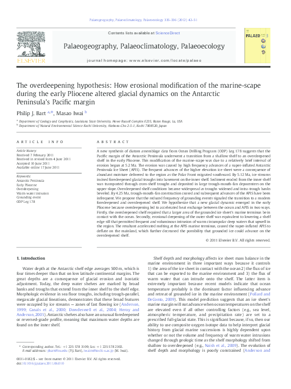 (PDF) The overdeepening hypothesis: How erosional modification of the ...