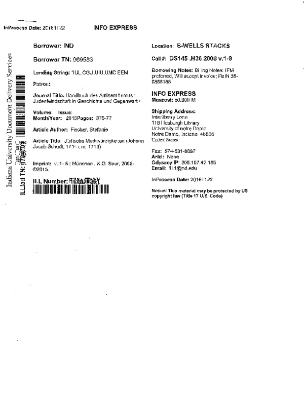 (PDF) Jüdische Merkwürdigkeiten (Johann Jacob Schudt, 1714 und 1718