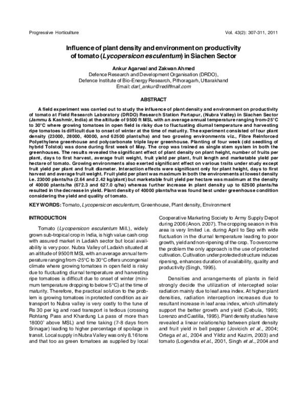 Tomato plant experiment manipulated variable image