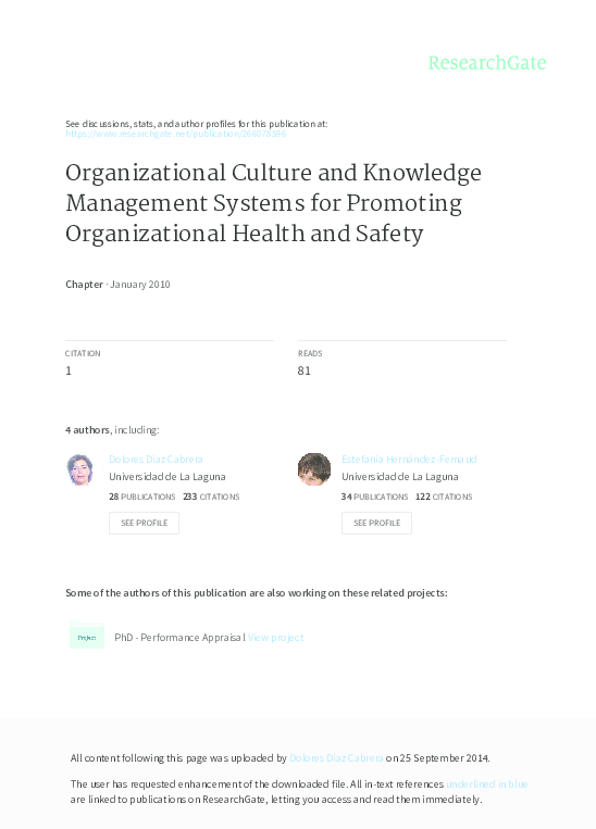 (PDF) Organizational Culture and Knowledge Management Success ...