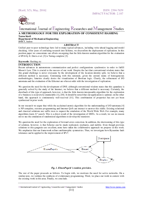 (PDF) A METHODOLOGY FOR THE EXPLORATION OF CONSISTENT HASHING