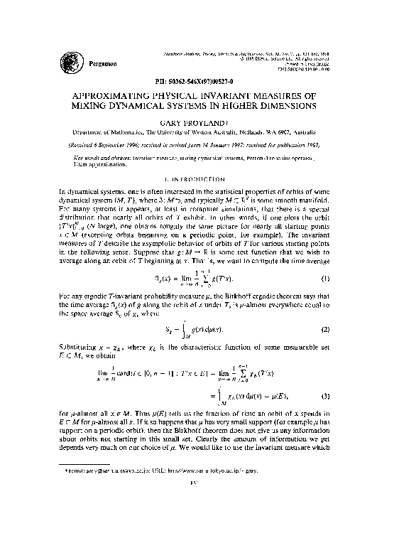 (PDF) Approximating Physical Invariant Measures of Mixing Dynamical Systems