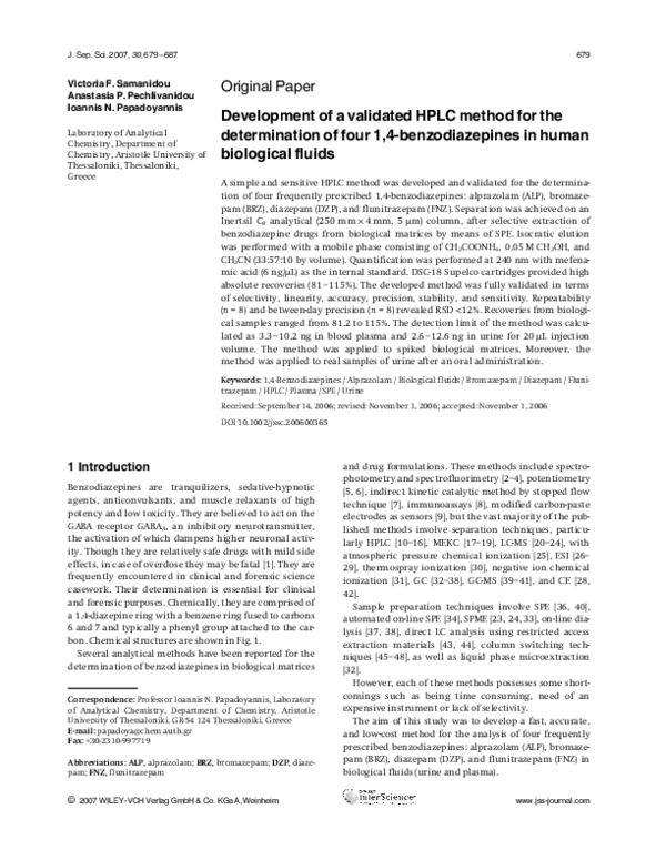 (PDF) Development of a validated HPLC method for the determination of B
