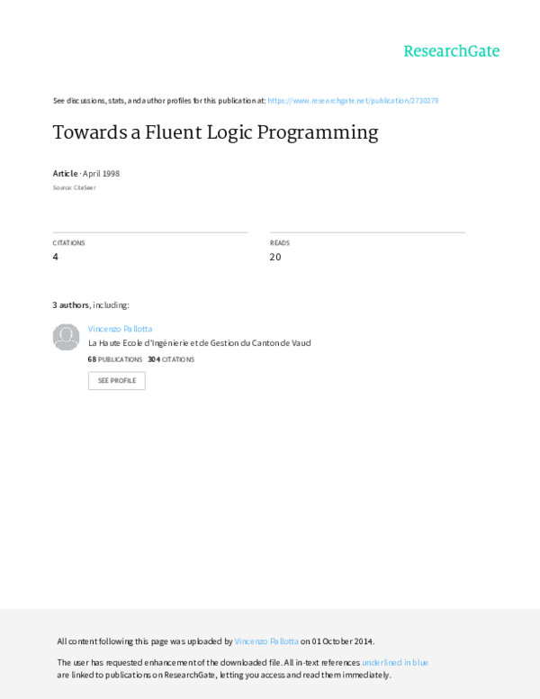 (PDF) Towards a fluent logic programming