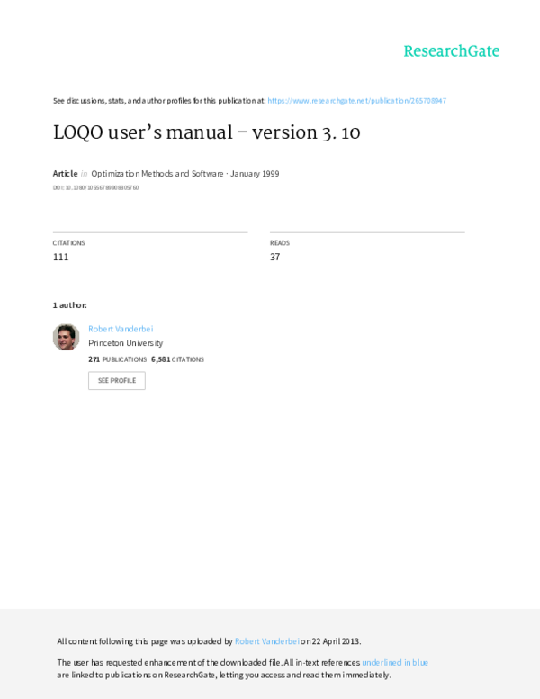 (PDF) LOQO USER'S MANUAL - VERSION 3.10
