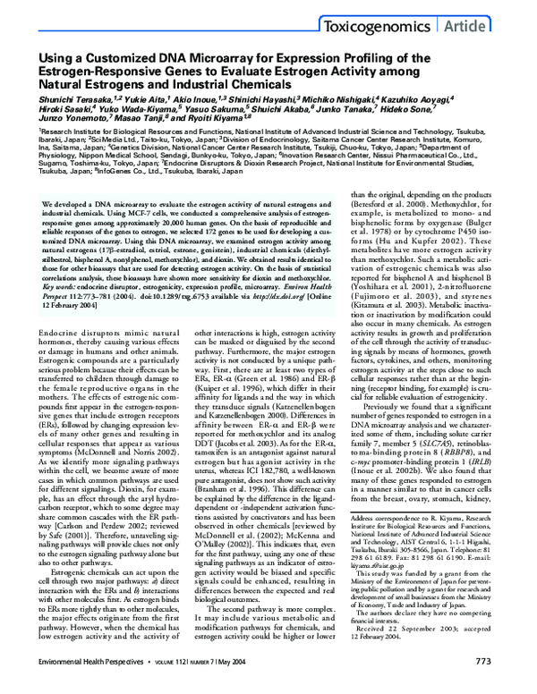 (PDF) Using a customized DNA microarray for expression profiling of the ...