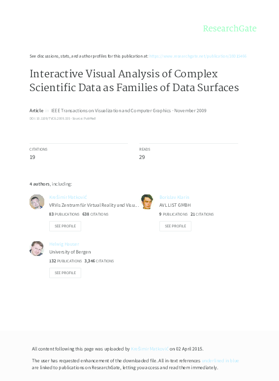 (PDF) Interactive Visual Analysis of Complex Scientific Data as ...