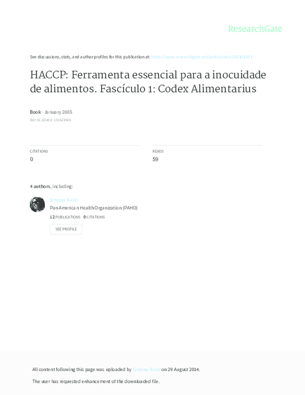 (PDF) HACCP: Ferramenta essencial para a inocuidade de alimentos ...