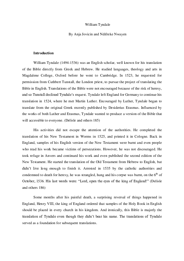 William Tyndale Bible Pdf