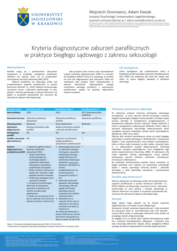 (PDF) Kryteria diagnostyczne zaburzeń parafilicznych w praktyce
