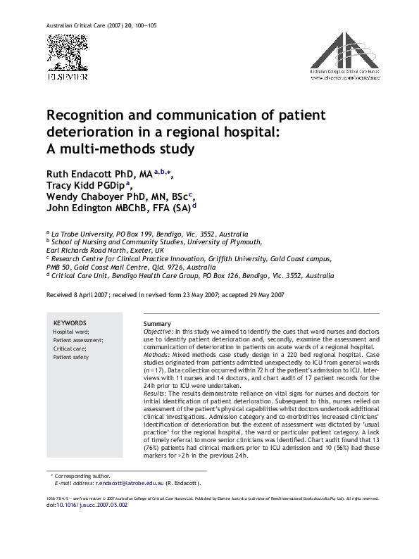 Nursing reflection on deteriorating patient image