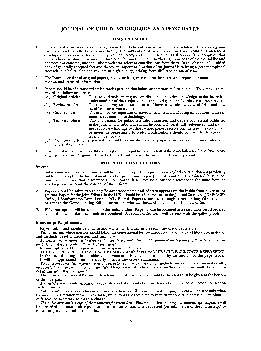 (PDF) Journal of Child Psychology and Psychiatry Francesco Tesser