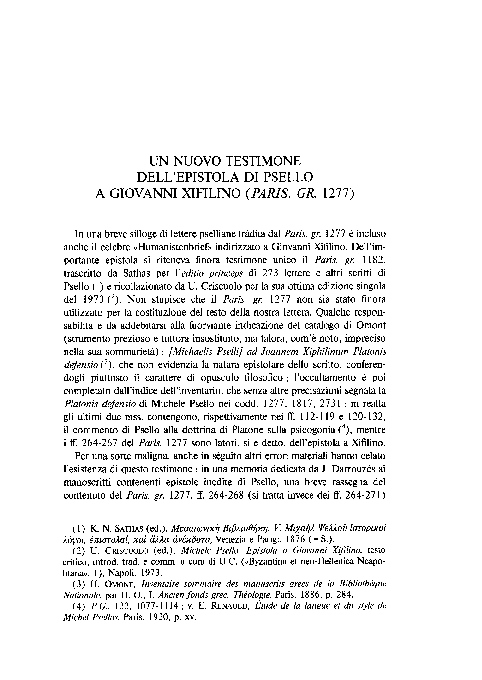 (PDF) E. V. Maltese, Un nuovo testimone dell'epistola di Psello a