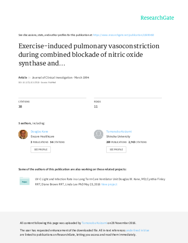 (PDF) Exerciseinduced pulmonary vasoconstriction during combined