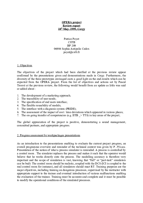 (PDF) OPERA project “Operator Training with Real-Time Simulators ...