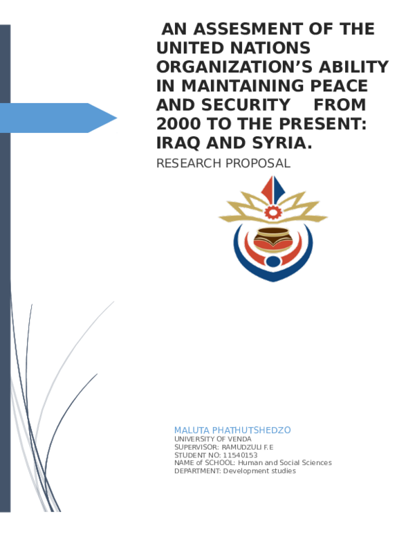 (DOC) AN ASSESMENT OF THE UNITED NATIONS ORGANIZATION'S ABILITY IN ...