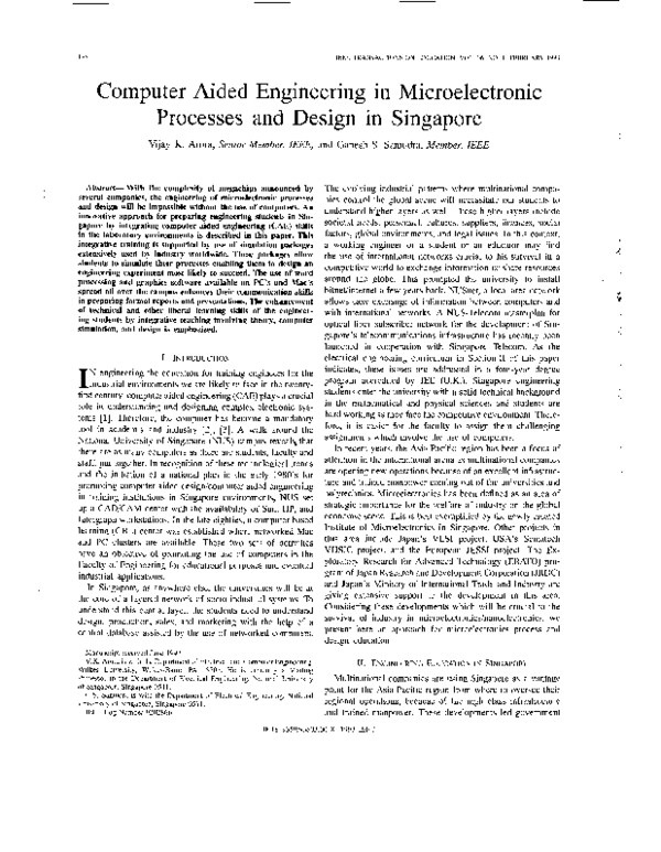 (PDF) Computer aided engineering in microelectronic processes and ...