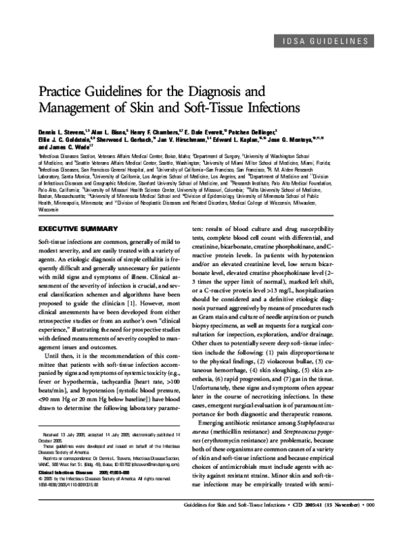 (PDF) Practice Guidelines for the Diagnosis and Management of Skin and ...