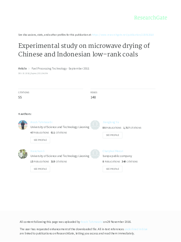 (PDF) Experimental study on microwave drying of Chinese and Indonesian ...