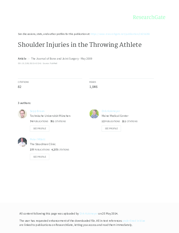(PDF) Shoulder Injuries in the Throwing Athlete
