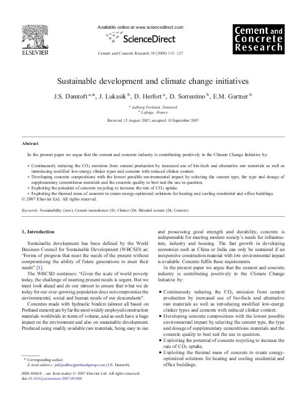 (PDF) Sustainable development and climate change initiatives