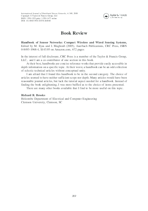 (PDF) Handbook of sensor networks: Compact wireless and wired sensing ...