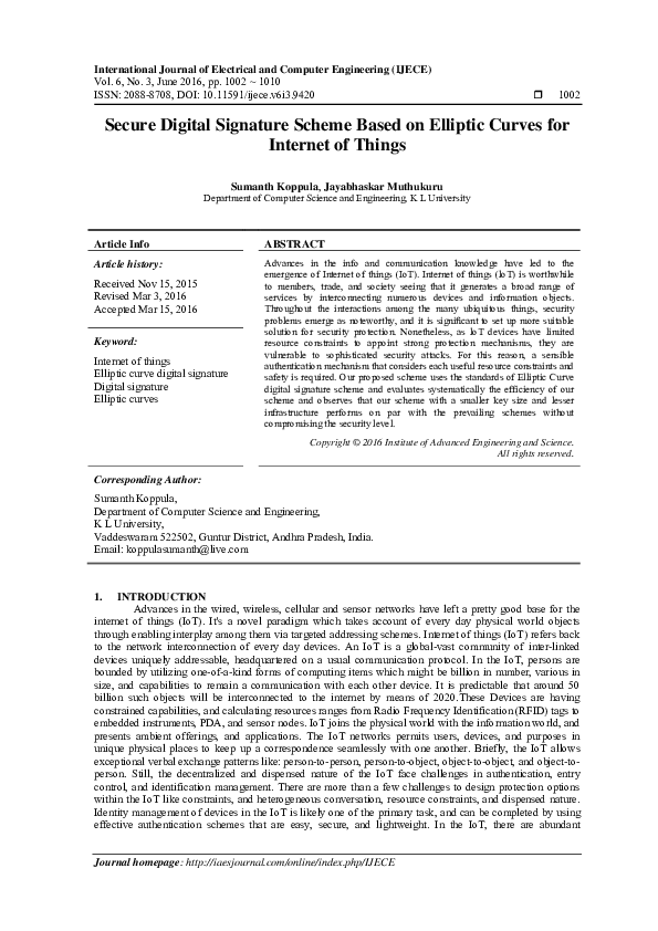 (PDF) Secure Digital Signature Scheme Based on Elliptic Curves for ...